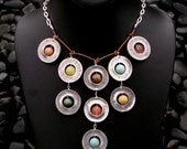 Silver Circle Bib Necklace