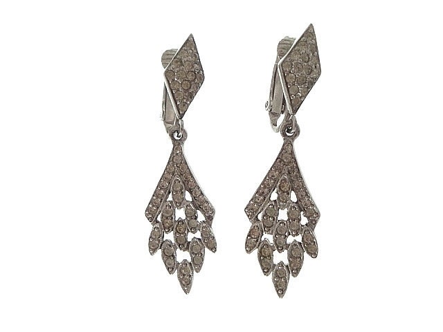 Art Deco Vintage Earrings Faux Rhinestone Drop 1920s Deco Wedding Jewelry