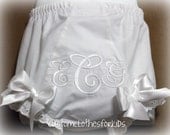 Custom Personalized Girls Baby Elegant diaper covers bloomers with Ribbon Bows for Infant Girl Free Monogramming Bloomers Birthday
