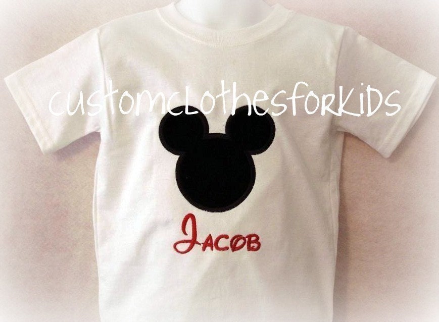 Custom Mickey Mouse T-shirt Toddler Youth Adult Infant, Girls, Boys and Adult Monogrammed or Personalized