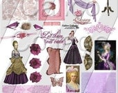 Marie Antoinette - Altered Art Collage Sheet - Instant Download Printable Digital Collage Sheet - Misc Sizes 153