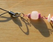 Pink Breast Cancer charm, Cell phone charm, Zipper pull