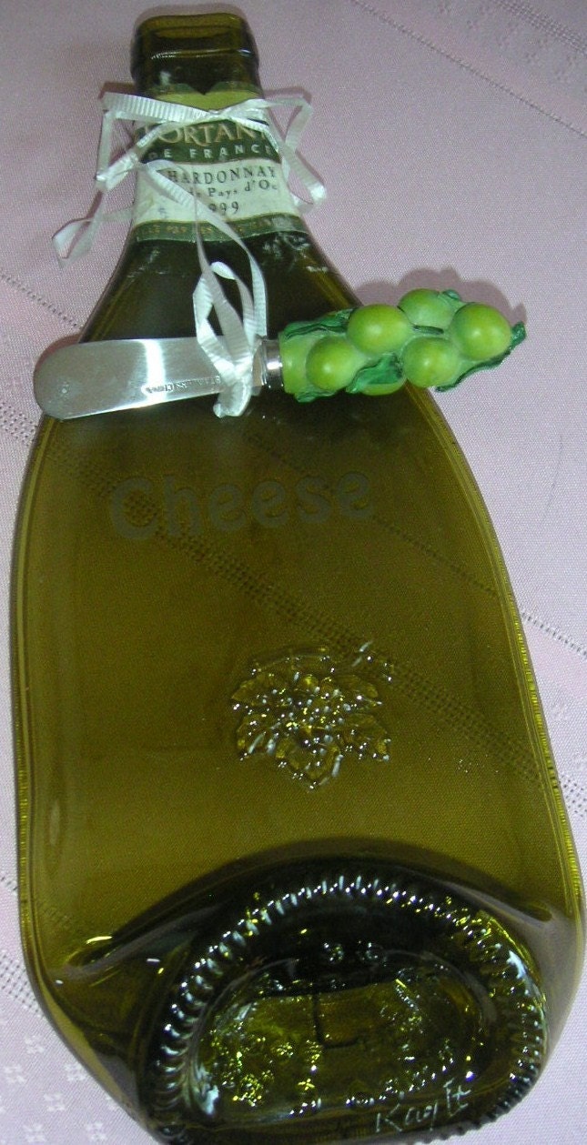 Wine Bottle Cheese Serving Tray-Recycled