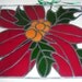 Stained Glass Poinsettia Panel