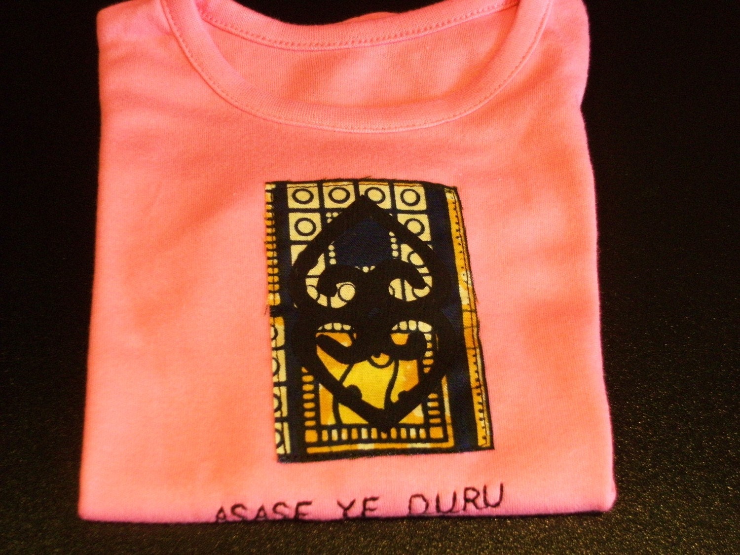 Pink Baby's T-shirt with Adinkra Applique size 6-9 months