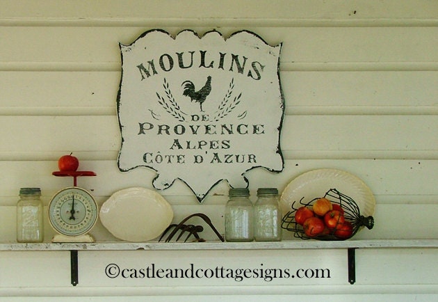 Moulins de Provence Vintage style French sign handpainted - castleandcottage