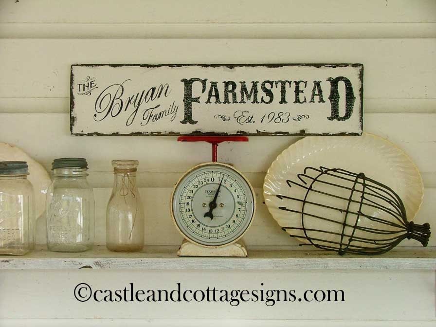 Custom Family sign Vintage Farmstead farmhouse original design handpainted