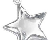 Shining Star Sterling Silver Charm -- Complimentary Ribbon or Cord