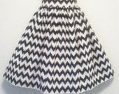 Black & White Chevron Full Skirt, Womens Gathered Skirt
