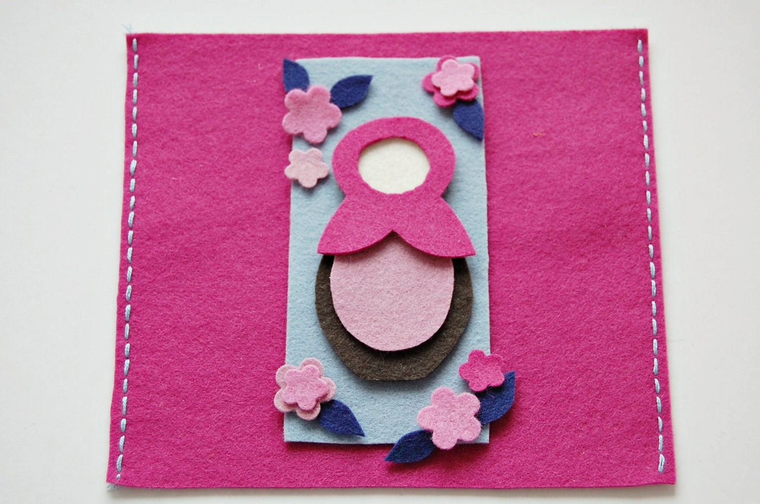 100% Wool Felt Kit, Matroyshka Tissue Cozy KIT