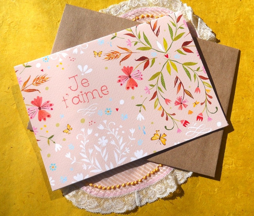 Je t'aime -- 5x7 Greeting Card
