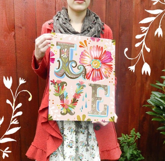 LOVE Block Letter - Large Format Print - vertical