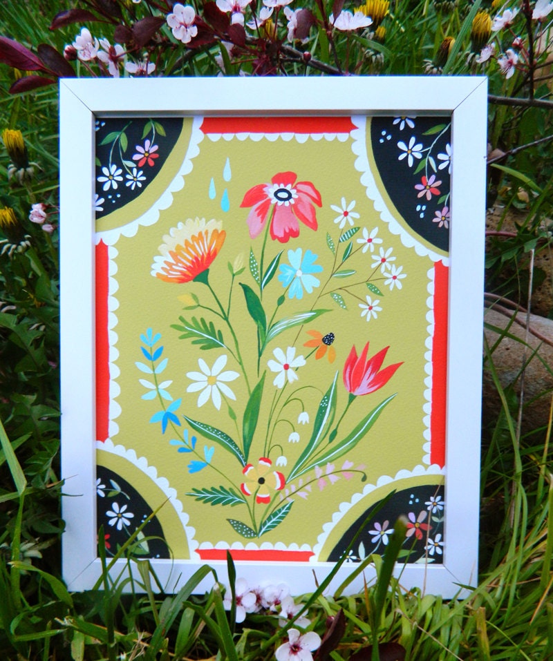 Meadow Flowers- 8x10 print - vertical