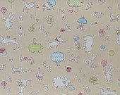 SHOP CLOSING Clearance Sale -  Line Drawing Animals on Beige Japan Import
