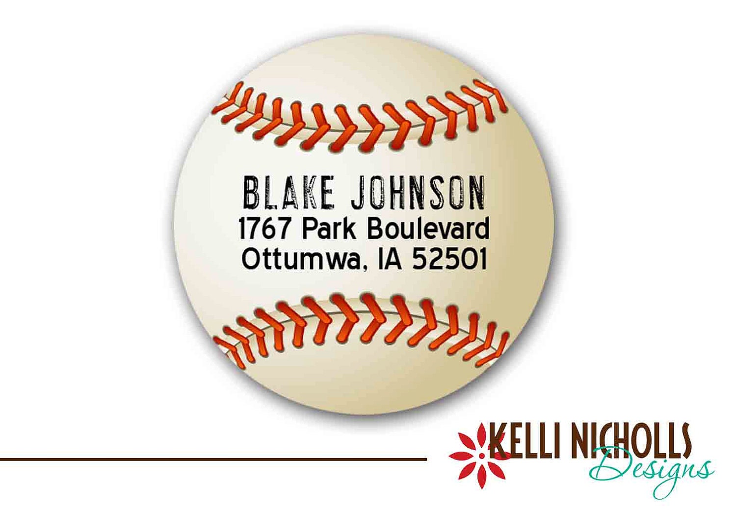 Baseball Circle Return Address Labels