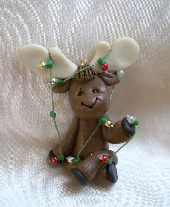 moose reindeer personalized christmas ornament polymer by moose reindeer personalized christmas ornament polymer by