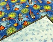 Superman Hero Snuggle Blanket Blue Stars Spaceships Baby Quilt Sale