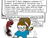 Emficiency Dorkling Comic Strip color Print funny hermit artist talk to self humor illustration art