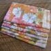 Cloth Napkins Orange Pink Flowers Set of 6