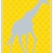 Baby nursery Giraffe and Elephant Silhouette Yellow & Gray, 5x7 set of four printables, gender neutral