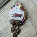 Steampunk Antique Pocket Watch BROOCH clock parts pin 1957 red CHEVY belair MUSCLE Car