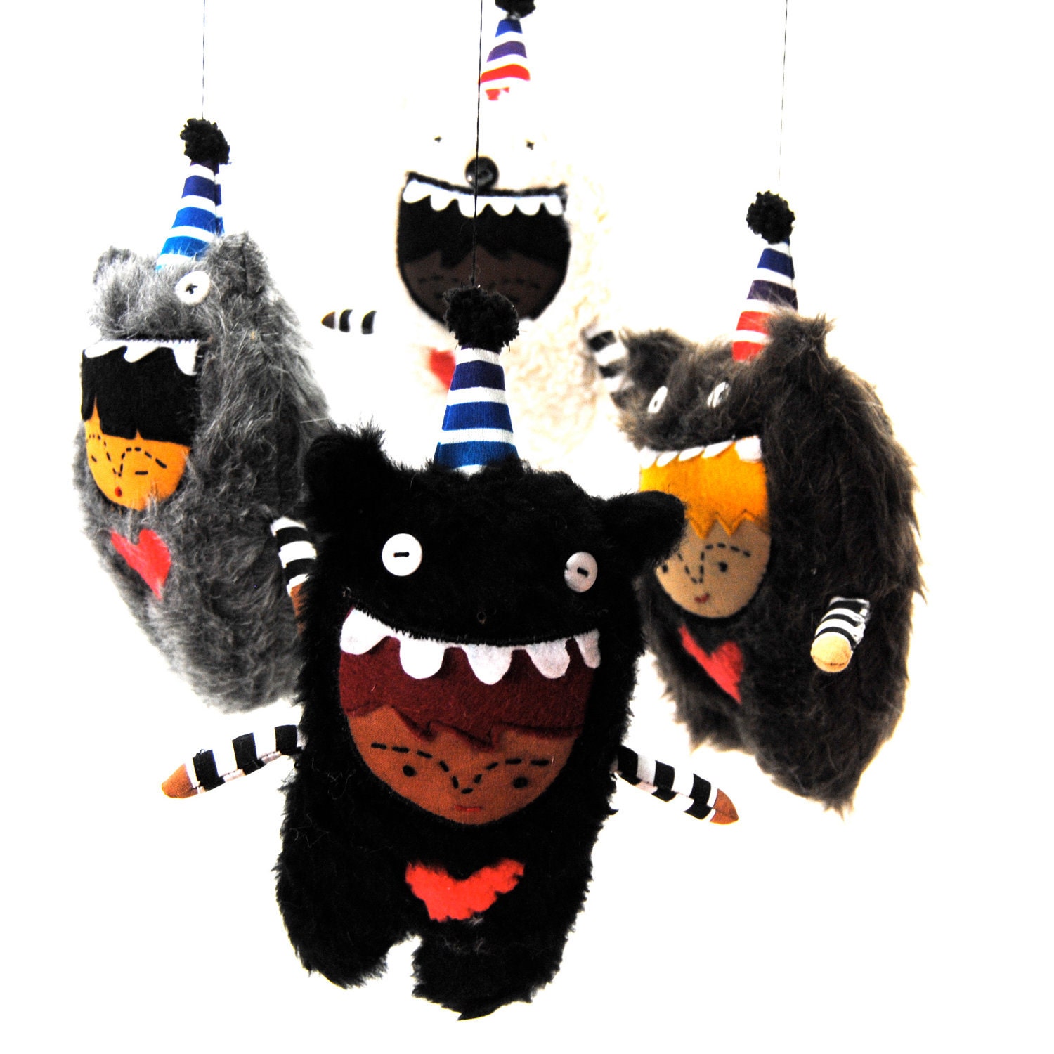 Baby Mobile --- Bears in Party Hats --- Fuzzy Wuzzy Was a Mobile