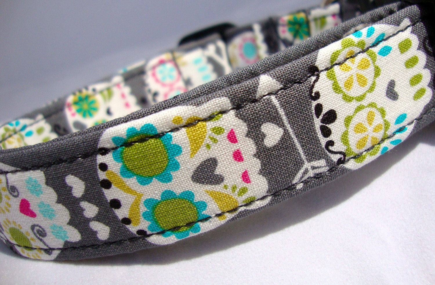 Día de los Muertos dog collar 1 inch wide-- you pick size