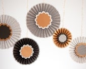 Hanging Paper Rosette Decorations -Set of 5