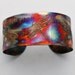 Etched Copper Cuff Bracelet - dragonfly design - medium size