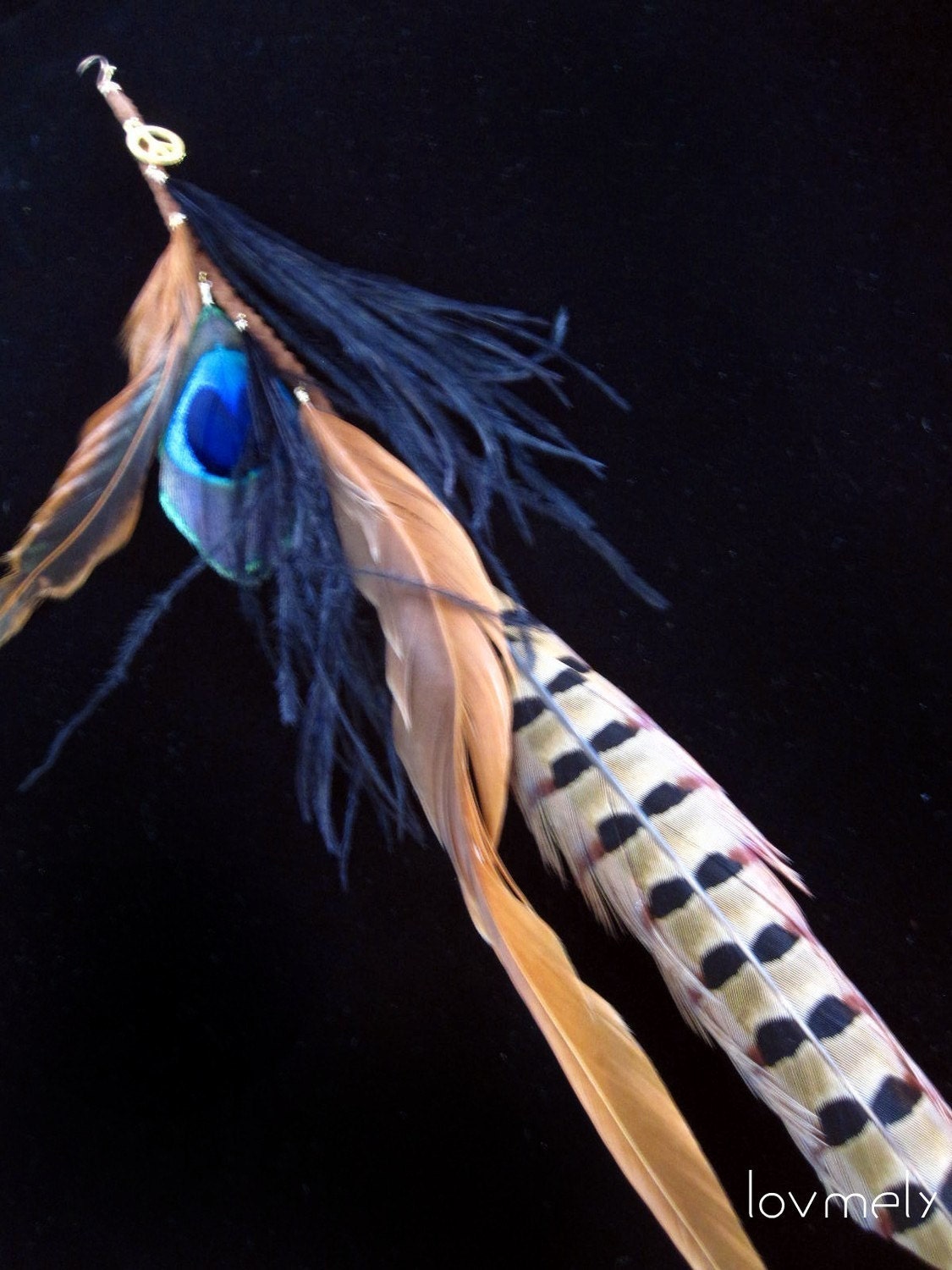 KESHA - Long Single Feather Earring or extension---free shipping USA and CANADA