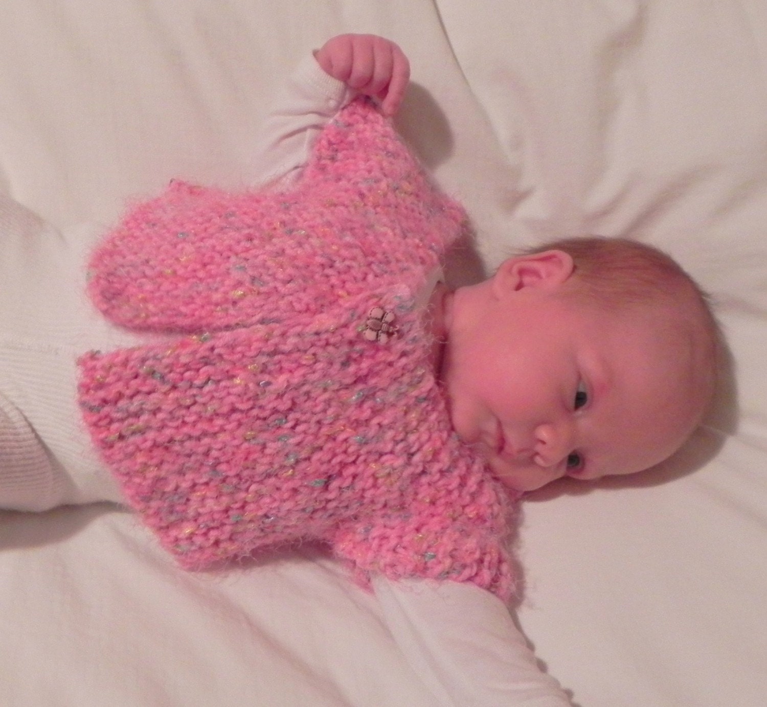 French Angel Capelet Baby Sweater Knitting Pattern PDF, Quick and Easy
