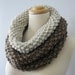 Two Tone Neutral Cowl--Taupe and Ivory