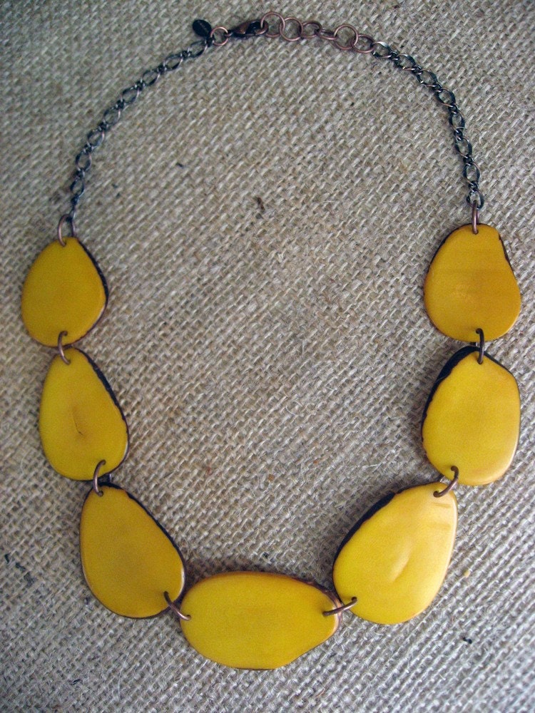 Yellow Tagua Nut Necklace