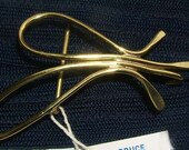 1970s NOS Sculptural  Brass Belt Buckle. Glamour Abstract Artist Design by M. Bruce Wittenbaum. Hand Made.