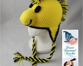 Crochet Pattern 046- Yellow Bird Beanie Hat - All Sizes