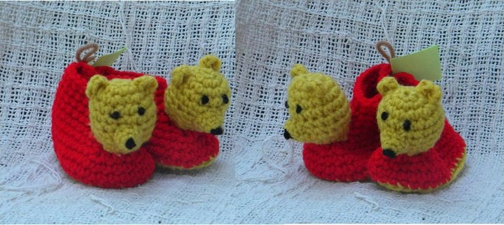 Red Heart Crochet Patterns For Baby Booties