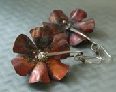 Copper Flower Spurs with Sterling - MetalLuxe
