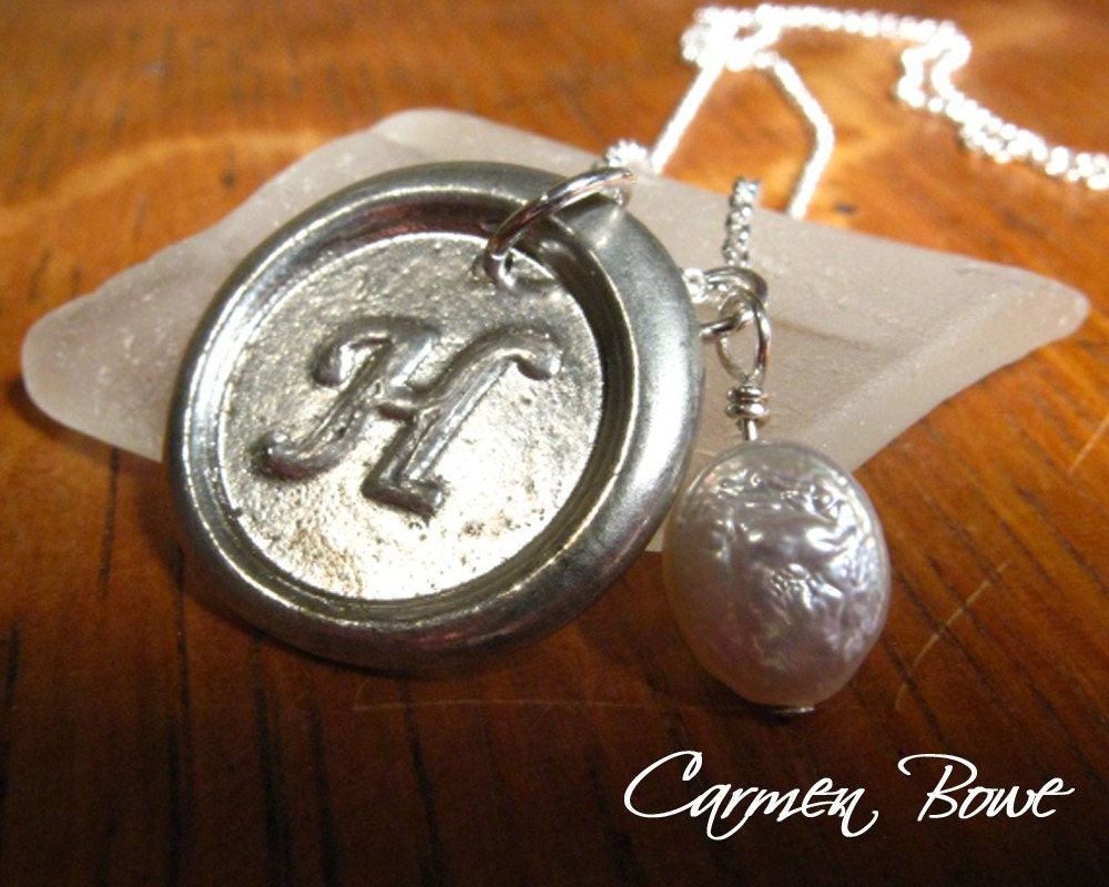 Custom Initially Yours-Freshwater Coin Pearl Necklace by Carmen Bowe