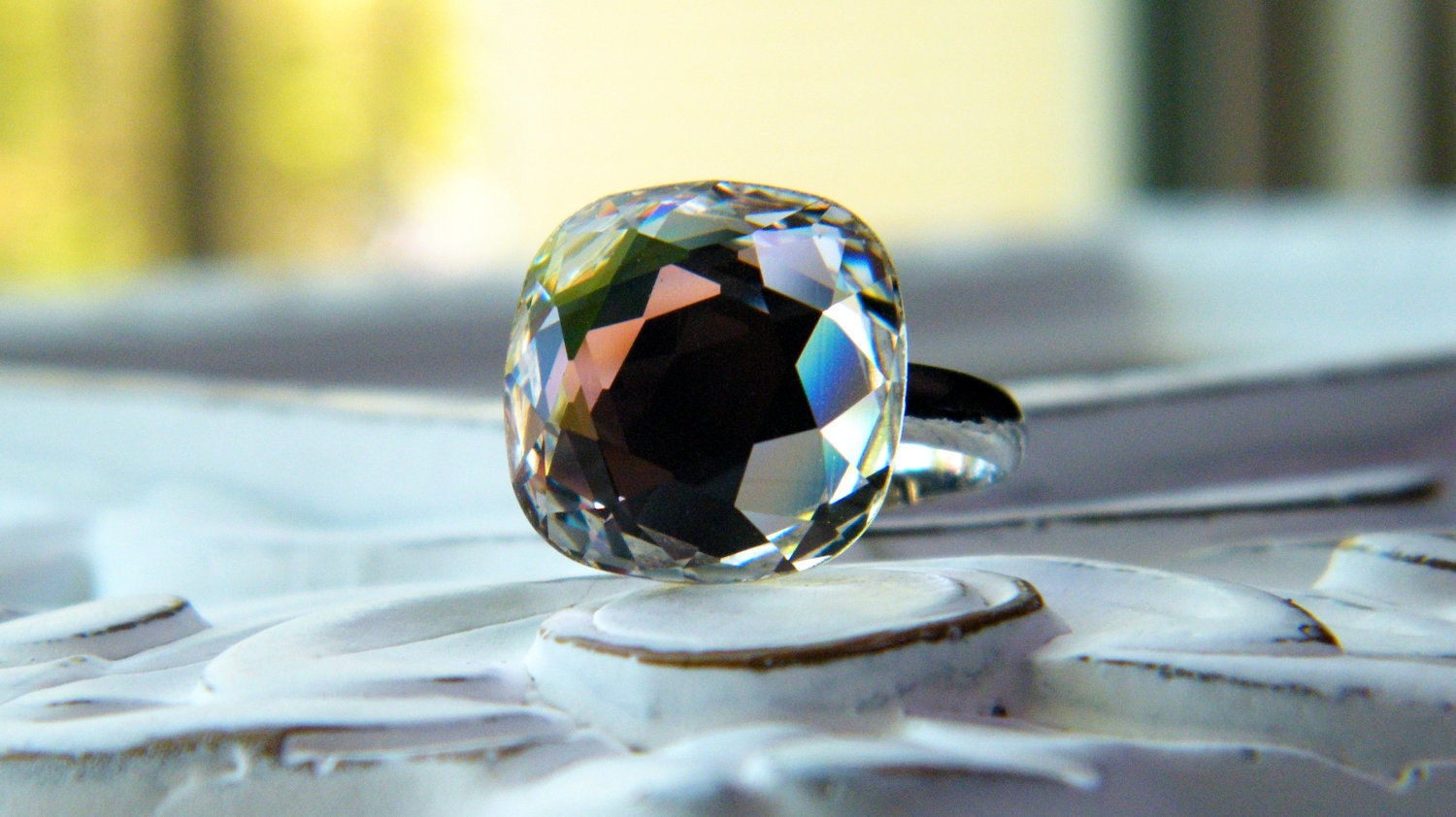 feeling fancy ring. Crystal Clear Swarovski Cocktail Ring