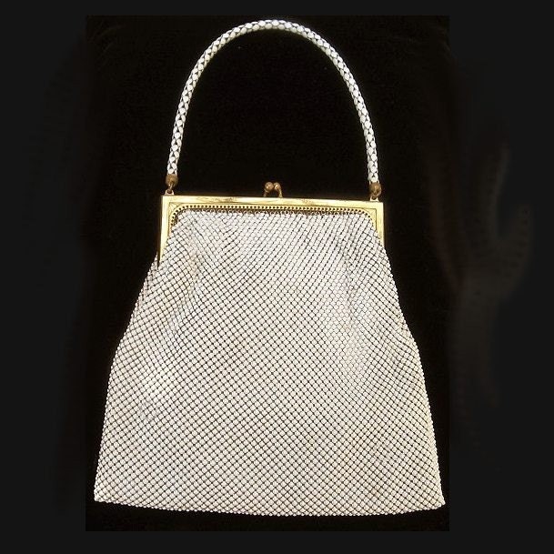 Vintage Whiting Davis White Mesh Purse Bag By TheBohemianGoddess