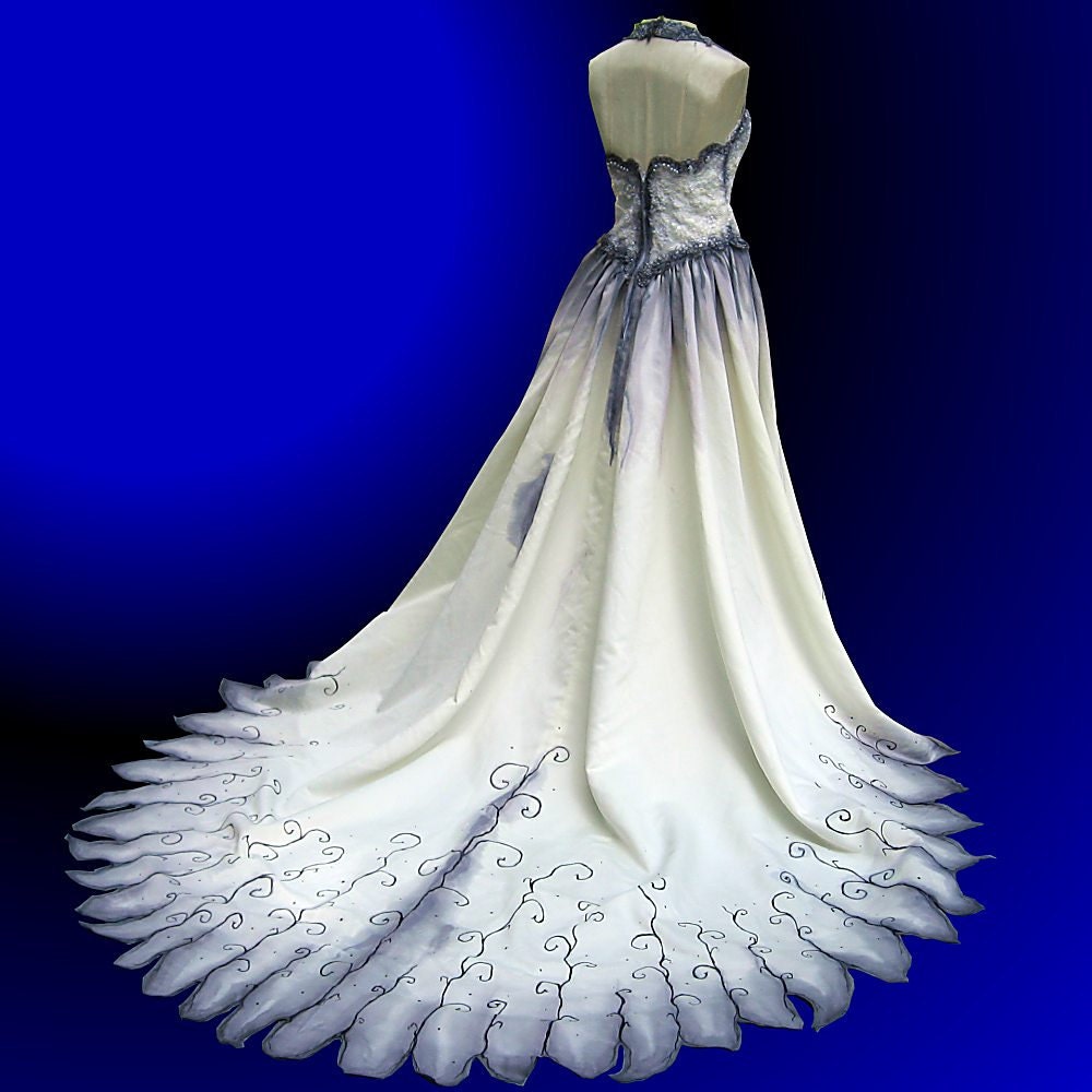 Gothic Wedding Gown Hand Painted