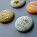 Magnets or pins, Modern Hand Embroidery Sampler Magnets in MELON Colors for Fridge or Craft Room Decor