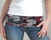 Purple lotus -Belly band - maternity fashion accessory-HARAMAKI- purple and wine gray lotus