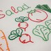 Salad embroidery pattern green salad tomato lettuce