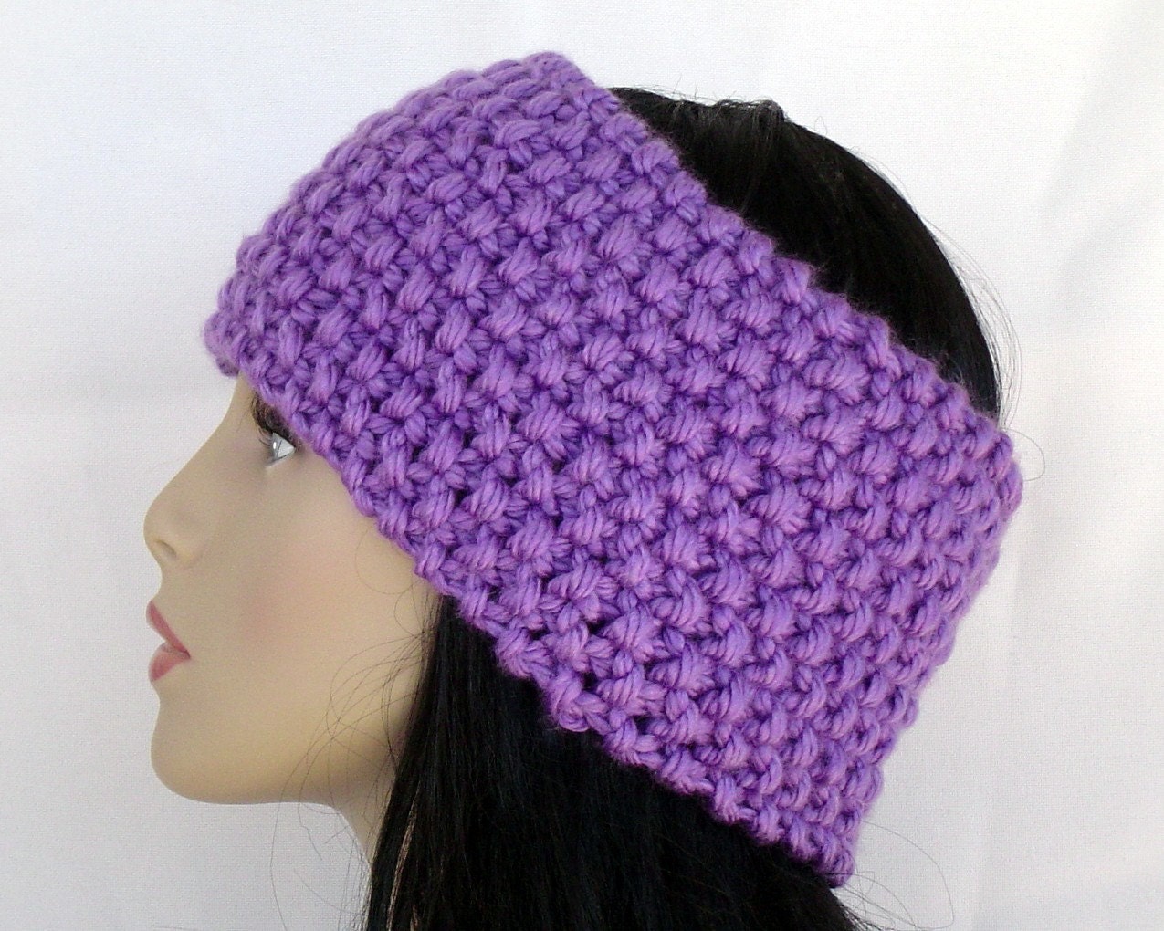 Hand Knit Ear Warmer Headband Seed Stitch
