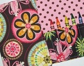 FREE SHIPPING - Tri-Fold Crayon Wallet Carnival Bloom Brown hip trendy travel