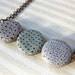 Clay necklace: purple, blue, gray, black and white polymer clay reversible necklace