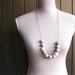 Pastel necklace:Yellow, pink, mustard, white and blue necklace, a three way necklace. Gift under 25