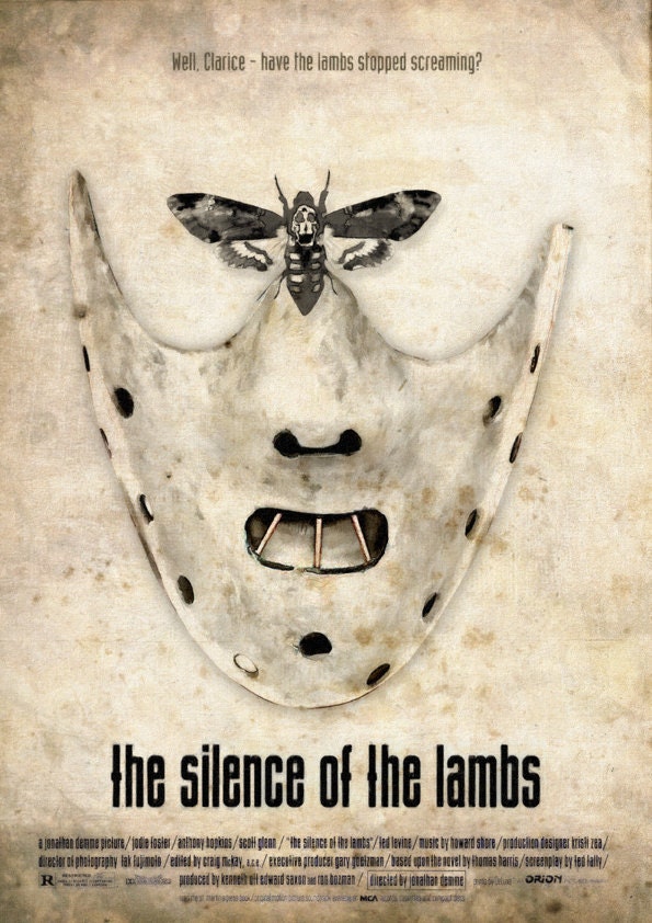 The Silence of the Lambs poster cotton canvas American thriller film Handmade Wall Decor giclee large print