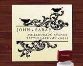 Custom SELF INKING stamp - Return Address Rubber Stamp - Personalized wedding or christmas gift -style HS1266B